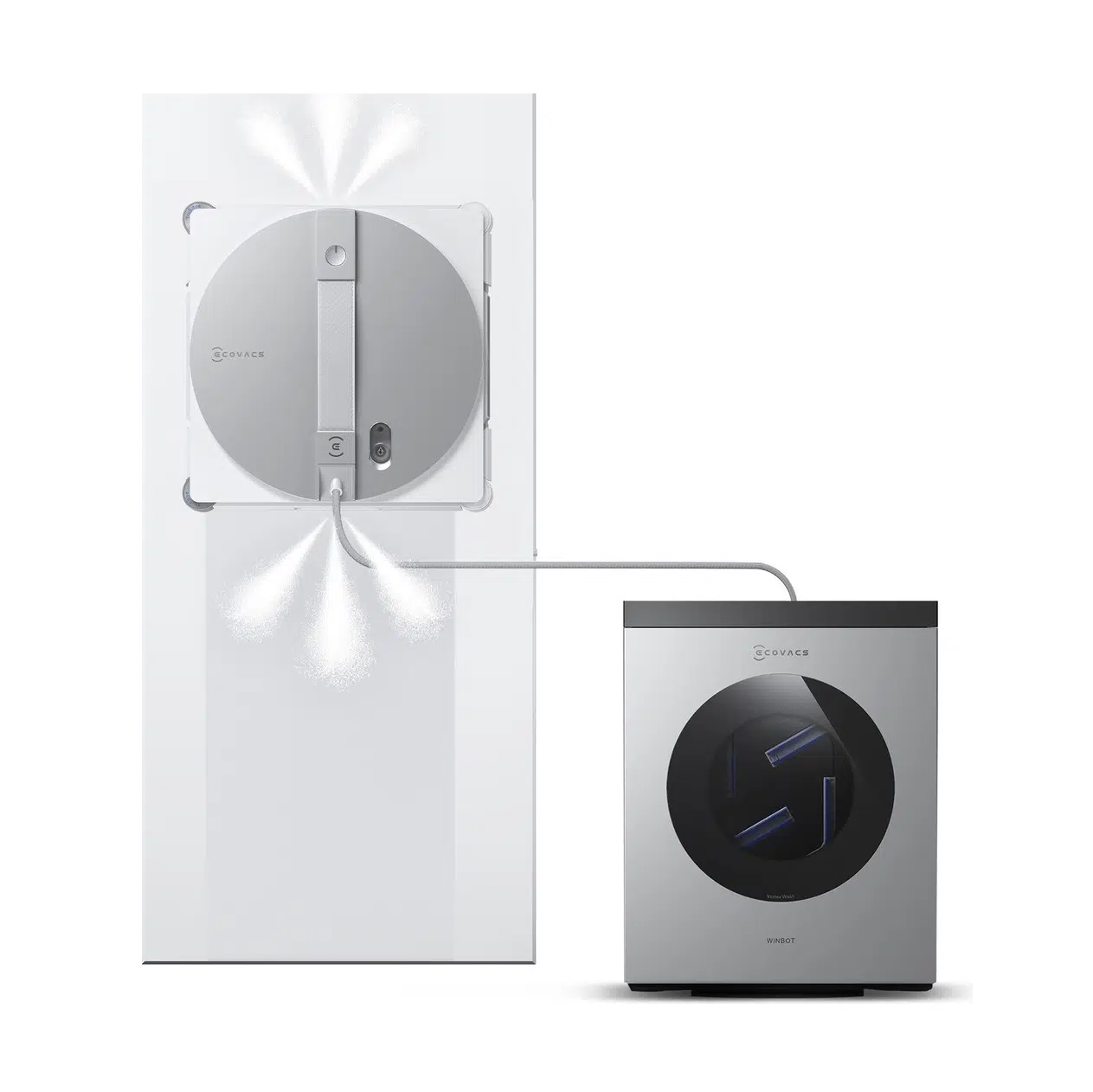 Ecovacs Winbot W3 Omni Cam Silme Robotu, 10000PA, Wın-Slam 5.0 Akıllı Yol Planlama, Vortex Yıkamalı Akıllı Istasyon