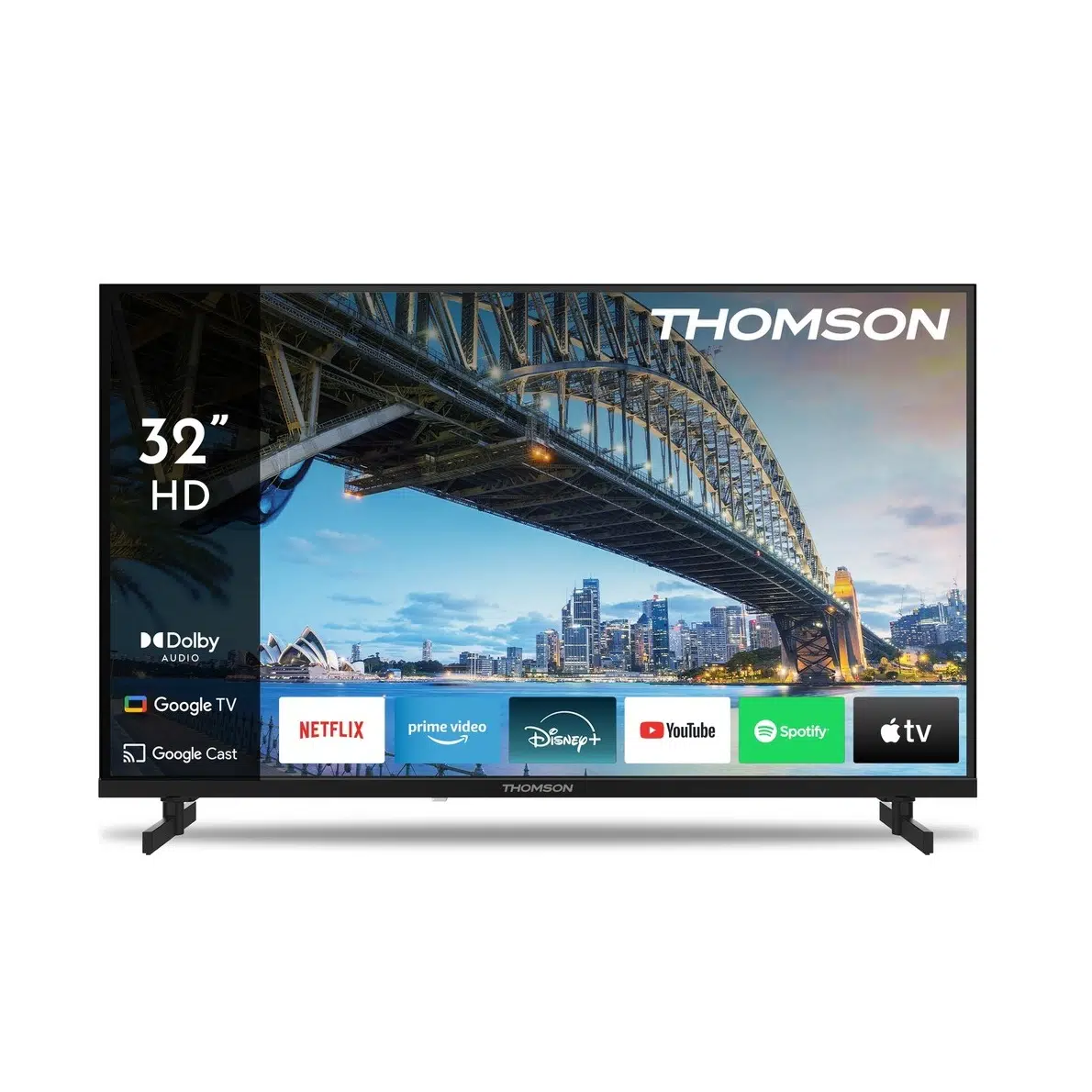 Thomson Tv 32 Inç (80 Cm) Hd Smart Google Tv, Sesli Kontrol, Google Cast, Dolby Audio, HDR10, Wifi, Bluetooth, Hdmı, Siyah, 32HG2S15K